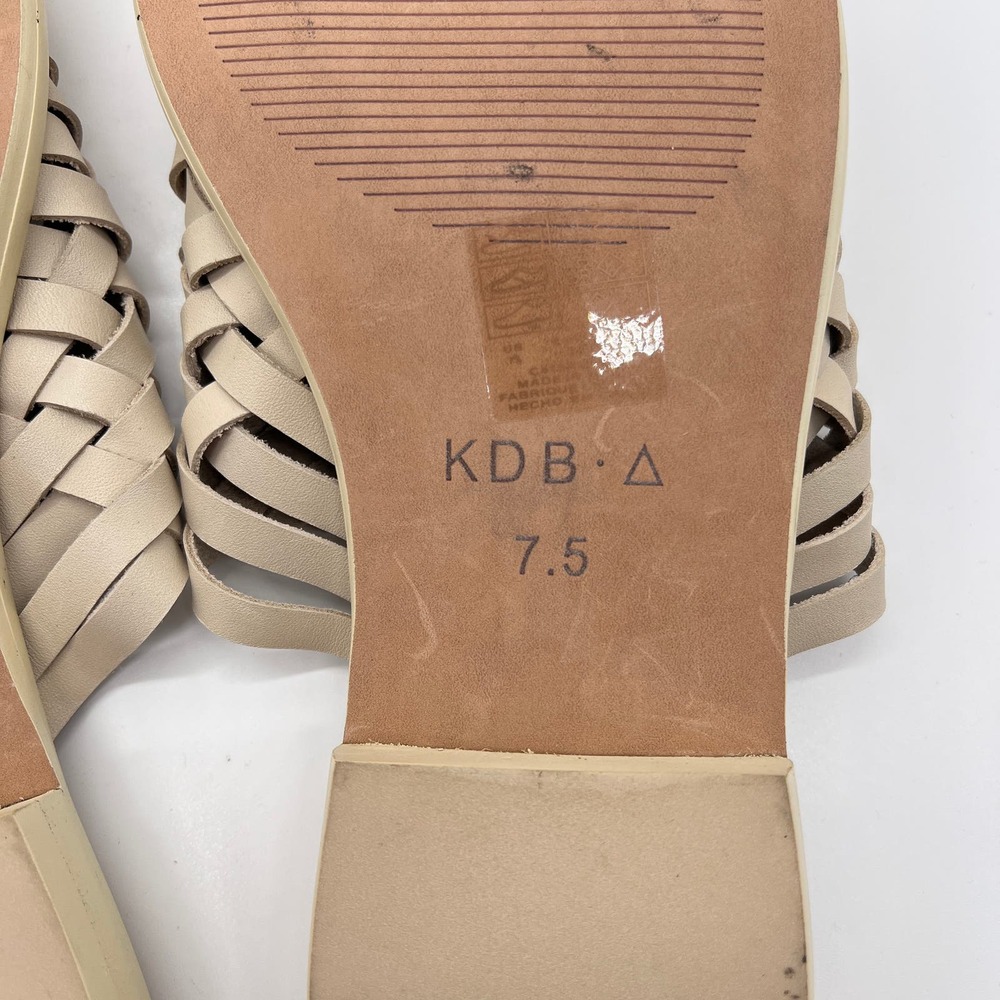 KELSI DAGGER Tide Woven Flat Slide Sandal Womens 7.5 Cream Comfort Cork Footbed - Picture 9 of 10